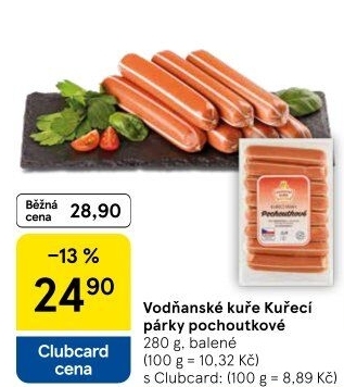 Párky kuřecí pochoutkové Vodňanské kuře