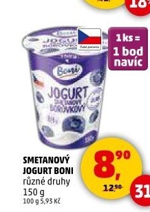 Jogurt smetanový ochucený Boni