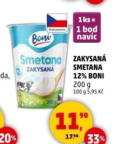 Smetana zakysaná Boni 12%
