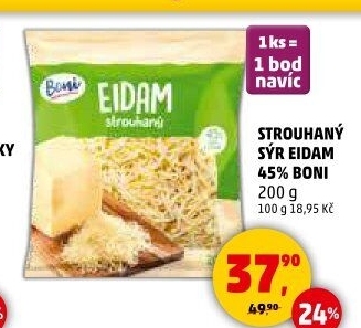 Sýr Eidam 45% strouhaný Boni