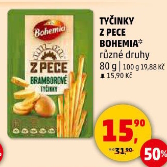Tyčinky Z pece Bohemia Chips