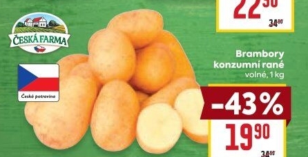 Brambory konzumní rané Česká farma