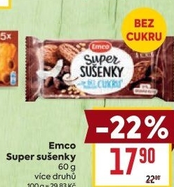 Ovesné sušenky Super bez cukru Emco