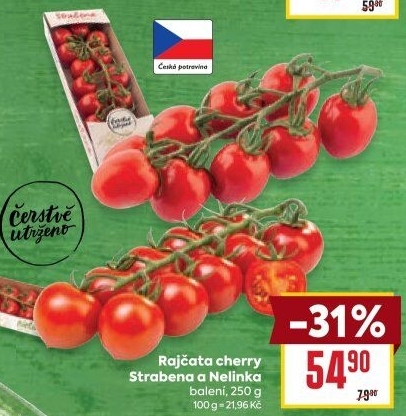 Rajčata cherry keříková Čerstvě utrženo