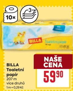Toaletní papír 3vrstvý Billa