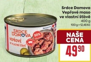Vepřové maso ve vlastní šťávě Srdce Domova