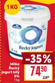 Bílý jogurt řecký 0% Milko