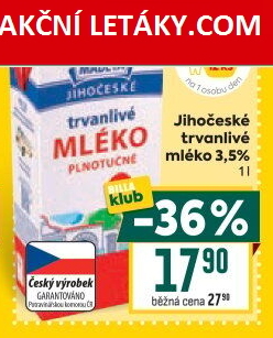 Mléko trvanlivé Jihočeské Madeta - 3,5% plnotučné
