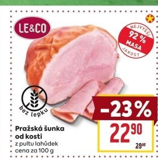 Šunka pražská od kosti nejvyšší jakosti LE&