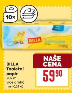 Toaletní papír 3vrstvý Billa