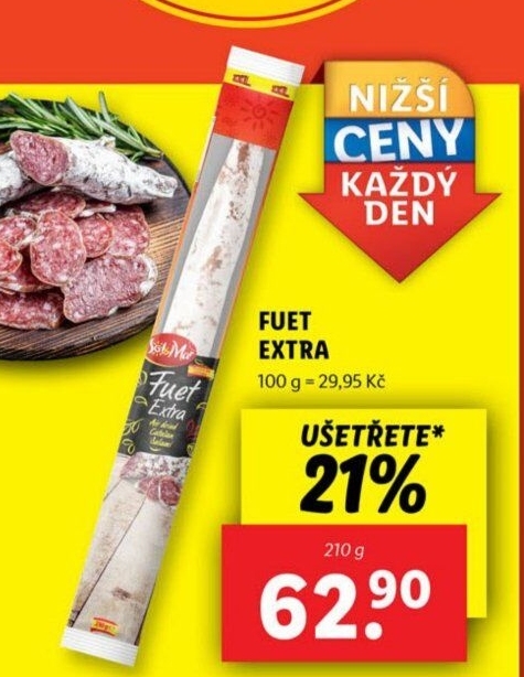 Salám španělský sušený vzduchem Fuet Extra Sol&amp