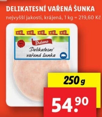 Šunka delikatesní vařená nejvyšší jakosti Dulano