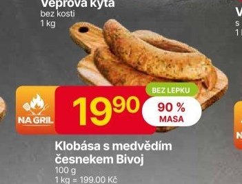 Klobása s medvědím česnekem Bivoj