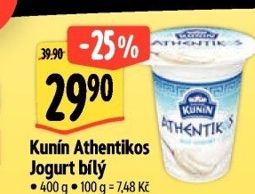 Bílý jogurt řeckého typu Athentikos Mlékárna Kunín