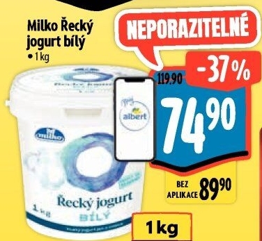 Bílý jogurt řecký 0% Milko