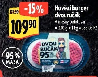 Hovězí burger dvouručák Láďa Grileman Kostelecké uzeniny