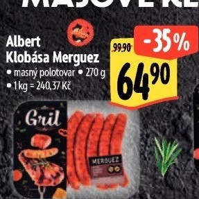 Klobása Merguez Albert Gril