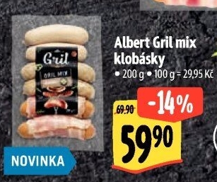 Klobásky Gril mix Albert Gril