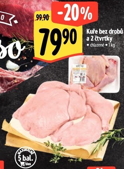 Kuře + 2 čtvrtky Albert