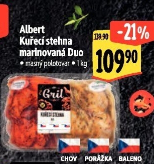Kuřecí stehna marinovaná Duo Albert Gril
