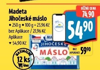 Máslo Jihočeské Madeta