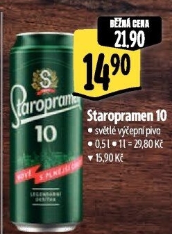 Pivo světlé výčepní 10° Staropramen