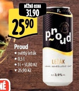 Pivo světlý ležák Proud