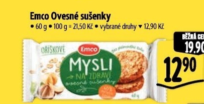 Ovesné sušenky Mysli na zdraví Emco