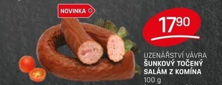 Salám šunkový točený z komína Uzenářství Vávra