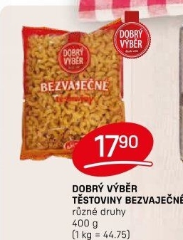 Těstoviny bezvaječné Dobrý Výběr