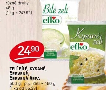 Zelí bílé sterilované Efko