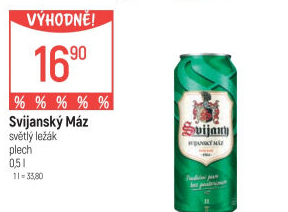 Pivo světlý ležák 11° Svijanský Máz Svijany