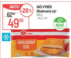 Obalovaný sýr mražený Váš Výběr