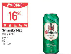 Pivo světlý ležák 11° Svijanský Máz Svijany