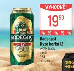 Pivo světlý ležák 12° Ryze hořká Radegast