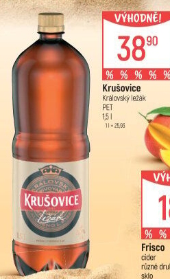 Pivo světlý ležák Královský 12° Krušovice