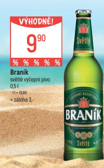 Pivo světlé výčepní 10° Braník