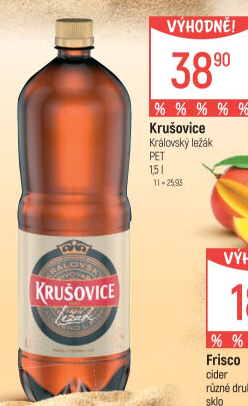 Pivo světlý ležák Královský 12° Krušovice