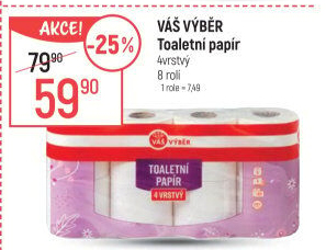 Toaletní papír 4vrstvý Váš Výběr