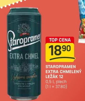 Pivo světlý ležák Extra chmelená 12° Staropramen