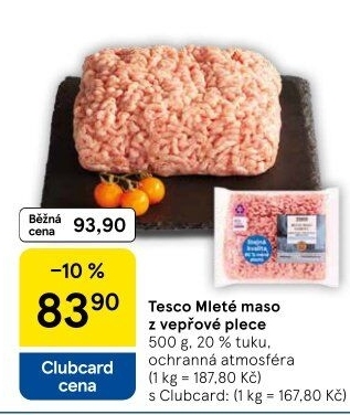 Maso mleté vepřové z plece Tesco