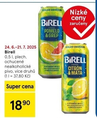 Nealkoholické pivo ochucené Birell
