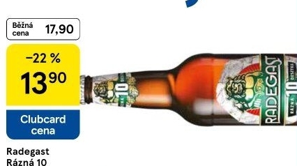 Pivo světlé výčepní Rázná 10° Radegast
