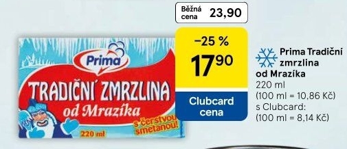 Tradiční zmrzlina od Mrazíka Prima