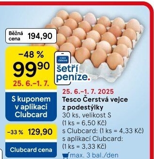 Vejce z podestýlky S Tesco