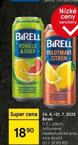 Nealkoholické pivo ochucené Birell