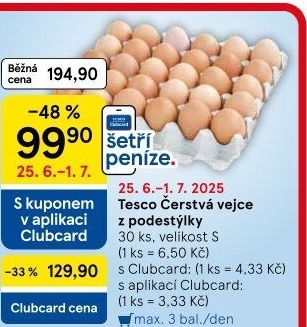 Vejce z podestýlky S Tesco