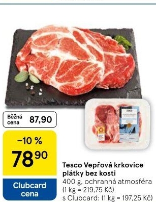 Vepřová krkovice bez kosti Tesco