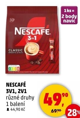 Instantní káva porcovaná 3v1 Nescafé
