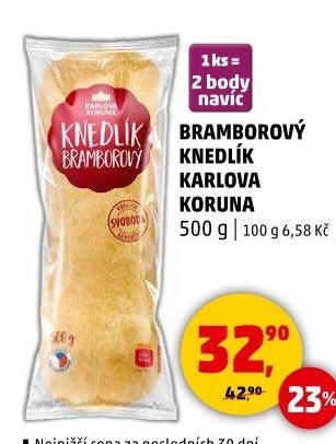 Knedlík bramborový Karlova Koruna